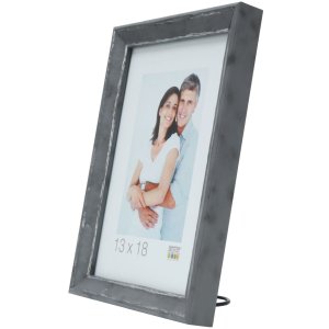 S46DF7 Photo frame in grey with silver bevel 13x18 cm