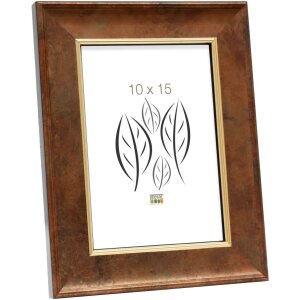 S46EA3 Wooden photo frame in gold colour 10x15 cm