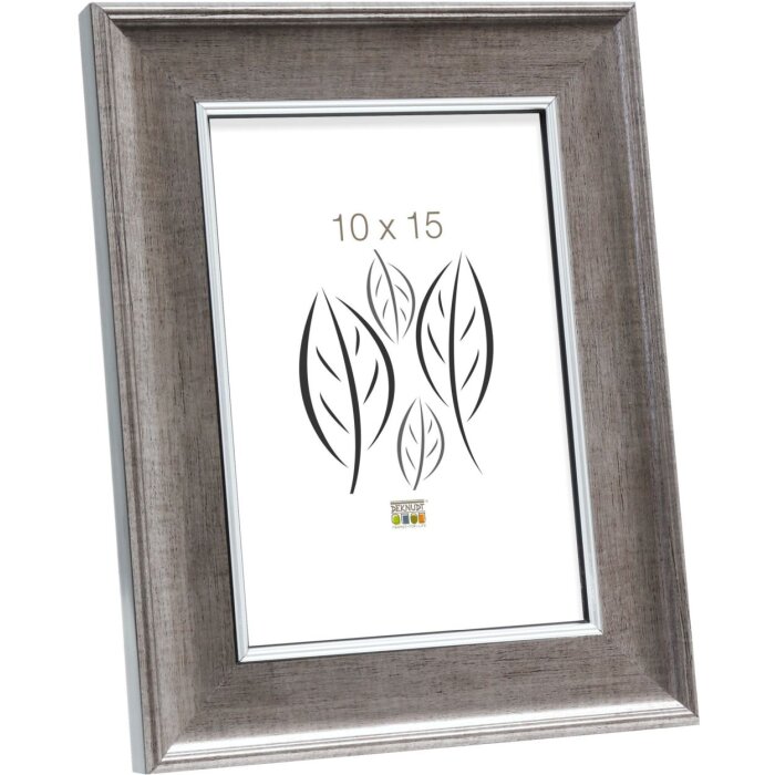 S46ED1 Wooden photo frame in silver colour 10x15 cm