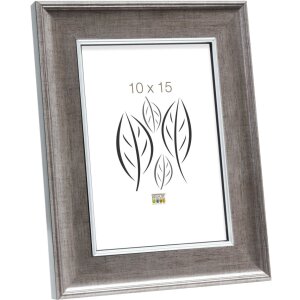 S46ED1 Wooden photo frame in silver colour 10x15 cm