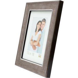 S46ED1 Wooden photo frame in silver colour 10x15 cm