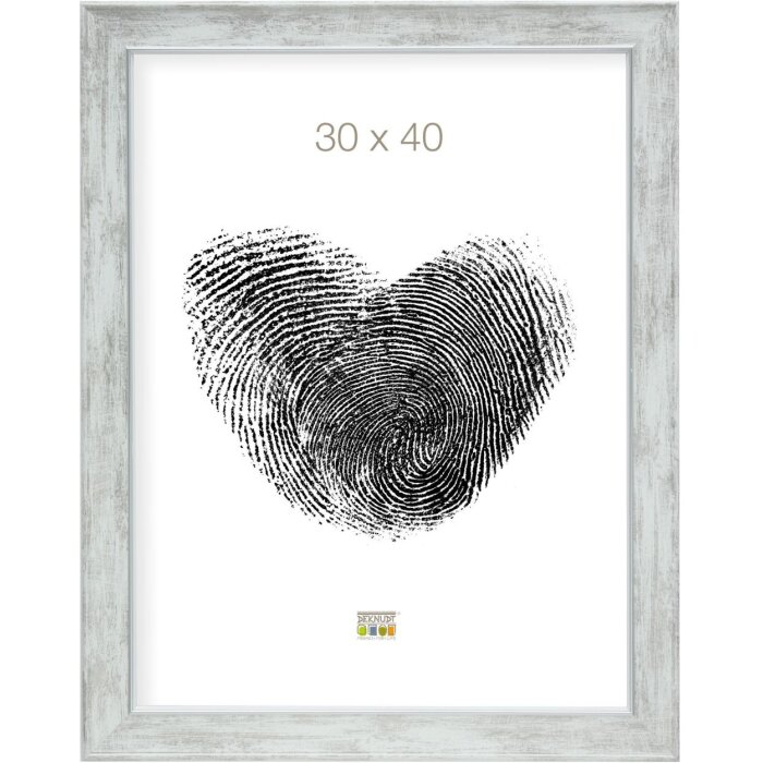 S46EE1 Wooden frame in white with a silver coloured bevel 15x20 cm