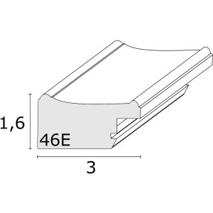 S46EE1 Wooden frame in white with a silver coloured bevel 18x24 cm