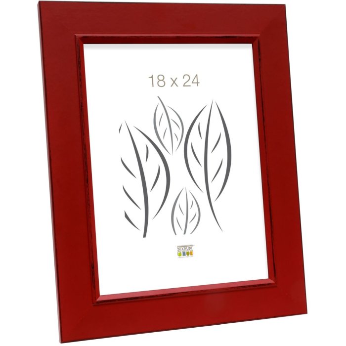 S46FF4 Picture frame painted in red 13x13 cm