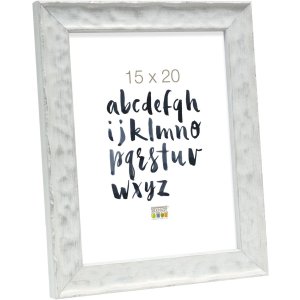 S46HF1 White wooden frame with a wavy surface 10x15 cm