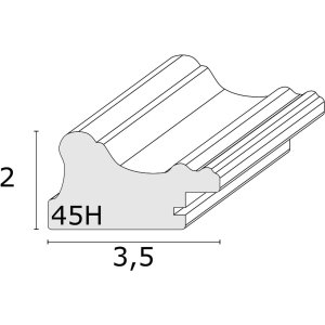 S46HF1 White wooden frame with a wavy surface 15x15 cm