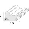 S46HF1 White wooden frame with a wavy surface 15x15 cm