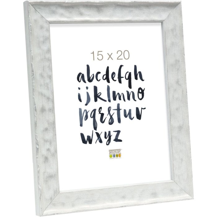 S46HF1 White wooden frame with a wavy surface 18x24 cm