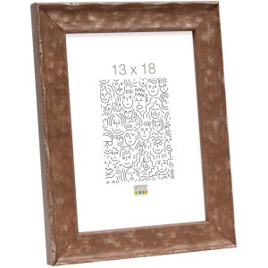 S46HF3 Brown wooden frame with a wavy surface 10x15 cm