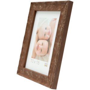 S46HF3 Brown wooden frame with a wavy surface 13x18 cm