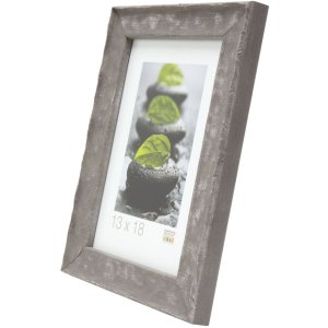 S46HF7 Grey wooden frame with a wavy surface 15x20 cm