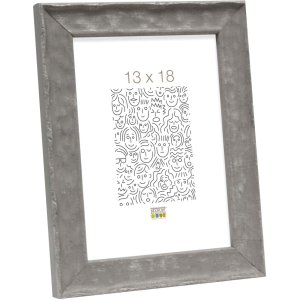 S46HF7 Grey wooden frame with a wavy surface 20x25 cm