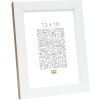 S46JH1 Wooden photo frame in white with a wood coloured side 10x15 cm