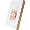 S46JH1 Wooden photo frame in white with a wood coloured side 10x15 cm