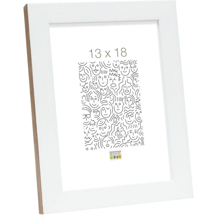 S46JH1 Wooden photo frame in white with a wood coloured side 20x20 cm