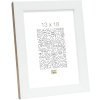 S46JH1 Wooden photo frame in white with a wood coloured side 20x20 cm