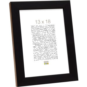 S46JH2 Wooden photo frame in black with a wood coloured...