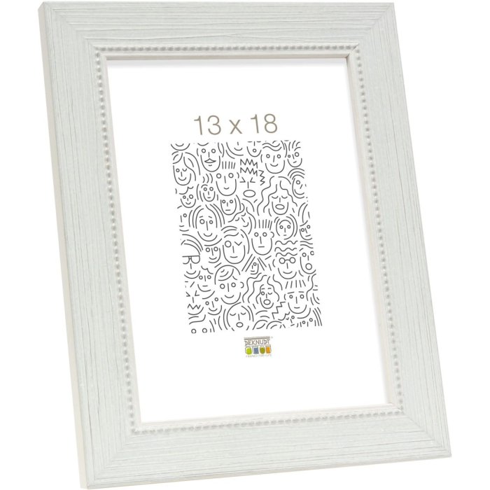 S46KF1 White wooden frame with a pearl bevel 13x18 cm