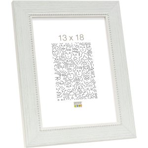 S46KF1 White wooden frame with a pearl bevel 20x30 cm