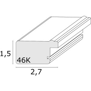 S46KF1 White wooden frame with a pearl bevel 30x40 cm