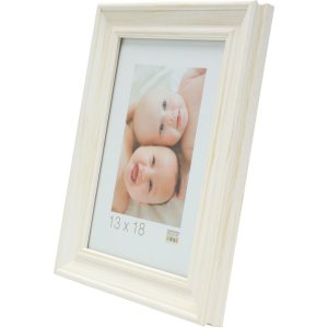 S46LF1 White painted photo frame in cottage style 13x13 cm