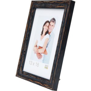 S46MF2 Black photo frame in a beach wood style 13x13 cm