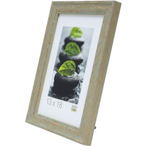 S46MF8 Green photo frame in a beach wood style 18x24 cm