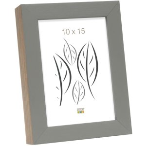 S46PH7 Wooden photo frame in grey with a wood coloured...