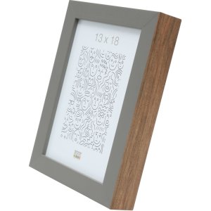 S46PH7 Wooden photo frame in grey with a wood coloured side 20x20 cm