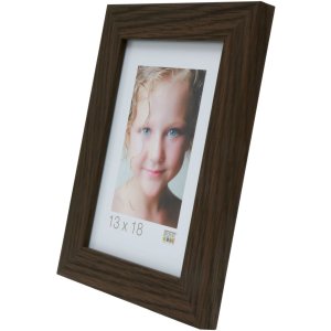 S49BH2 Photo frame in a dark brown wood colour 20x20 cm