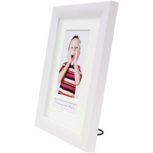 S54SF1 Photo frame in white painted look with text field (with French text) 10x20 cm