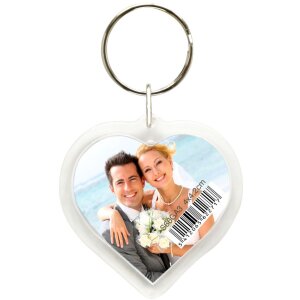 S66GA3 Heart shaped photo key ring in resin 4x4,2 cm