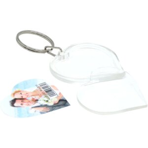 S66GA3 Heart shaped photo key ring in resin 4x4,2 cm