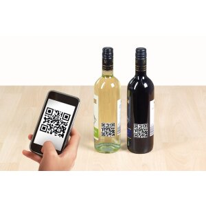 QR code labels A4 40x40 mm square white paper matt opaque 600 pcs.