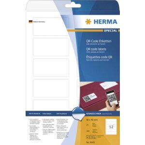 QR code labels A4 80x40 mm white paper matt opaque 300 pcs.