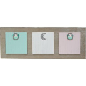 S67TT1 Magnetic memo board in wood for 3 photos or cards