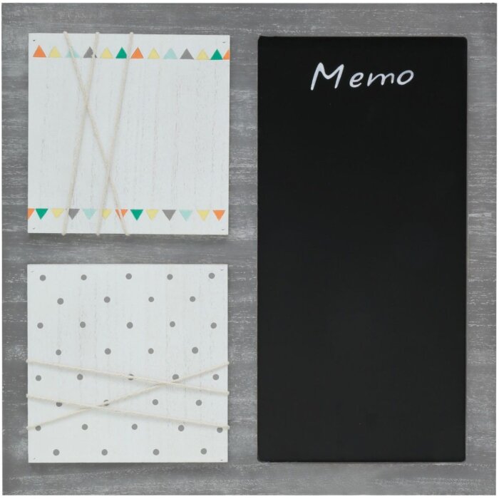 S67TT4 Memo board in grey wood with black board