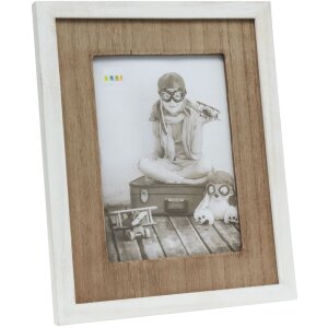 S67TW1 Frame in white with a wooden mount 10x15 cm