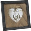 S67TW2 Frame in white with a wooden mount and heart shaped cut 10x10 cm