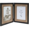 S67TW2 Double frame in black with a wooden mount for 2 vertical pictures 10x15 cm