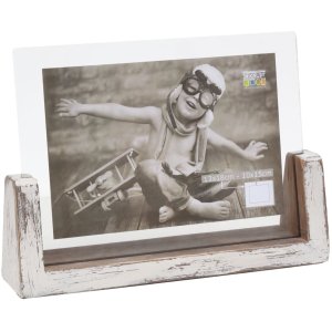 S67TZ1 White painted photo holder for 1 horizontal photo...