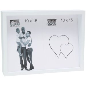 S68QK1 White cubic frame with a sloping back for 2 photos...