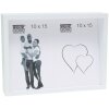 S68QK1 White cubic frame with a sloping back for 2 photos 10x15 cm