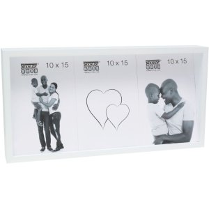 S68QK1 White cubic frame with a sloping back for 3 photos...