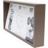 S68QK9 Taupe cubic frame with a sloping back for 3 photos 10x15 cm