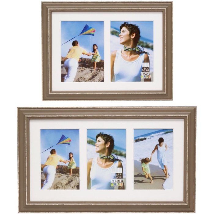 S221F3 Wooden frame beige 2 or 3 photos 10x15 cm to 15x20 cm