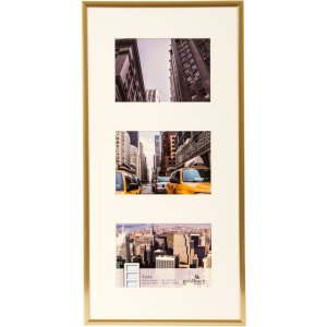 Gallery frame Puro 3 photos 10x15 cm gold