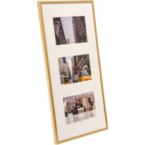 Gallery frame Puro 3 photos 10x15 cm gold