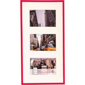 Gallery frame Puro 3 photos 10x15 cm red