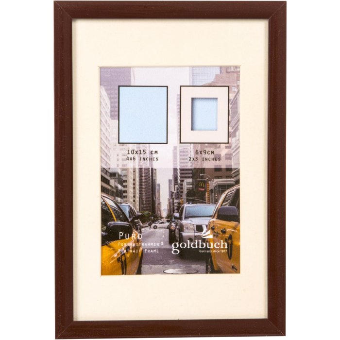 Plastic frame Puro 10x15 cm brown